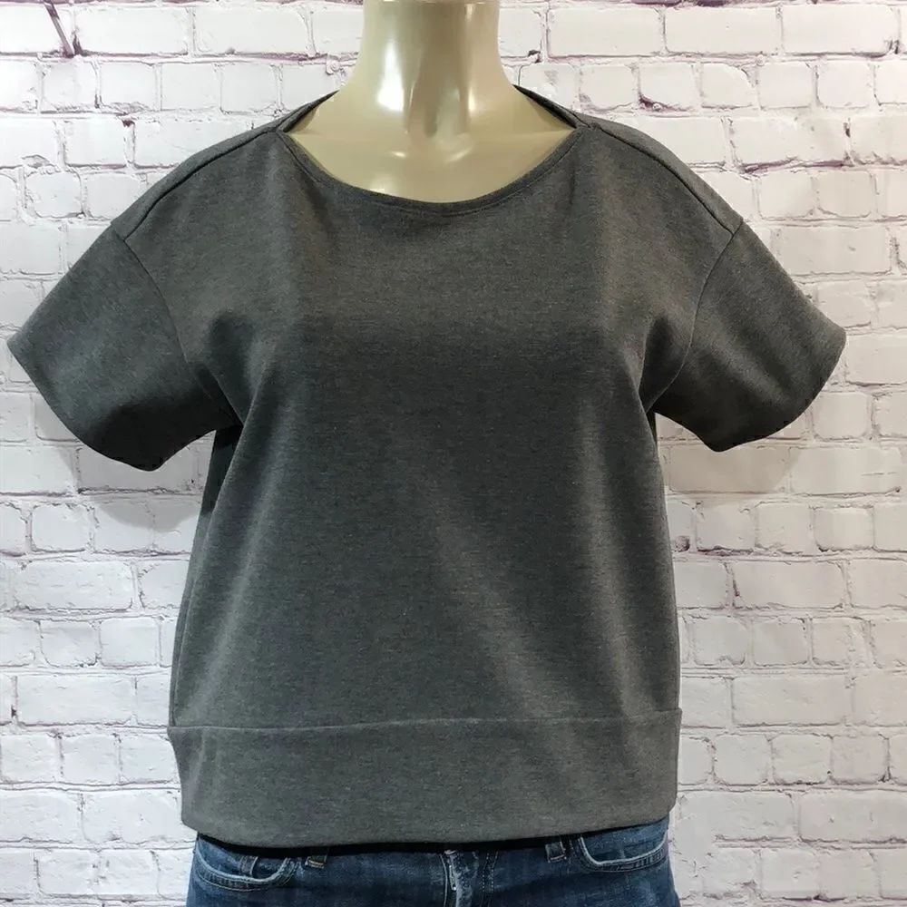 BCBGMAXAZRIA Grey Tian Ponte Shirt